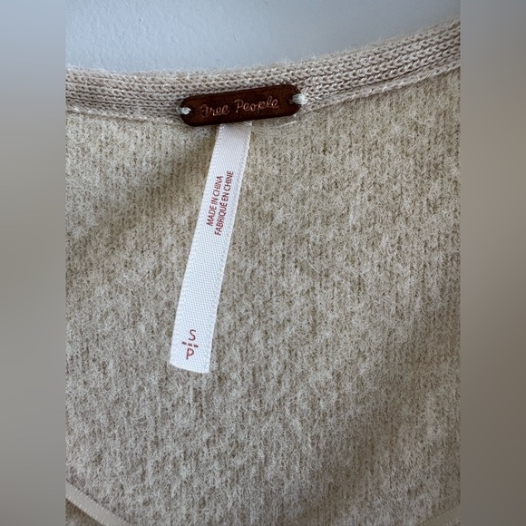 Free People Cream Button-Up Women's Sweater - Picture 5 of 6
